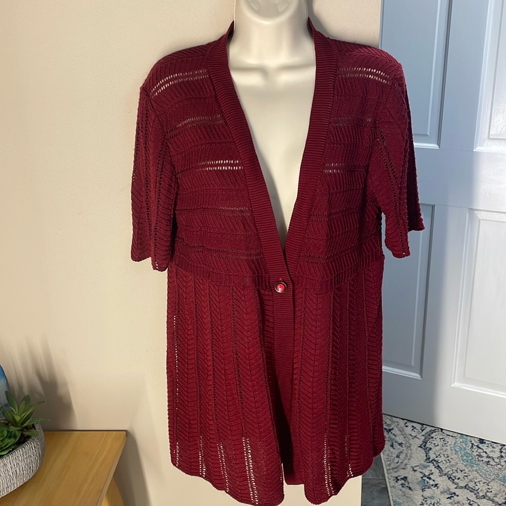 Two-one-two New York petite one button sweater